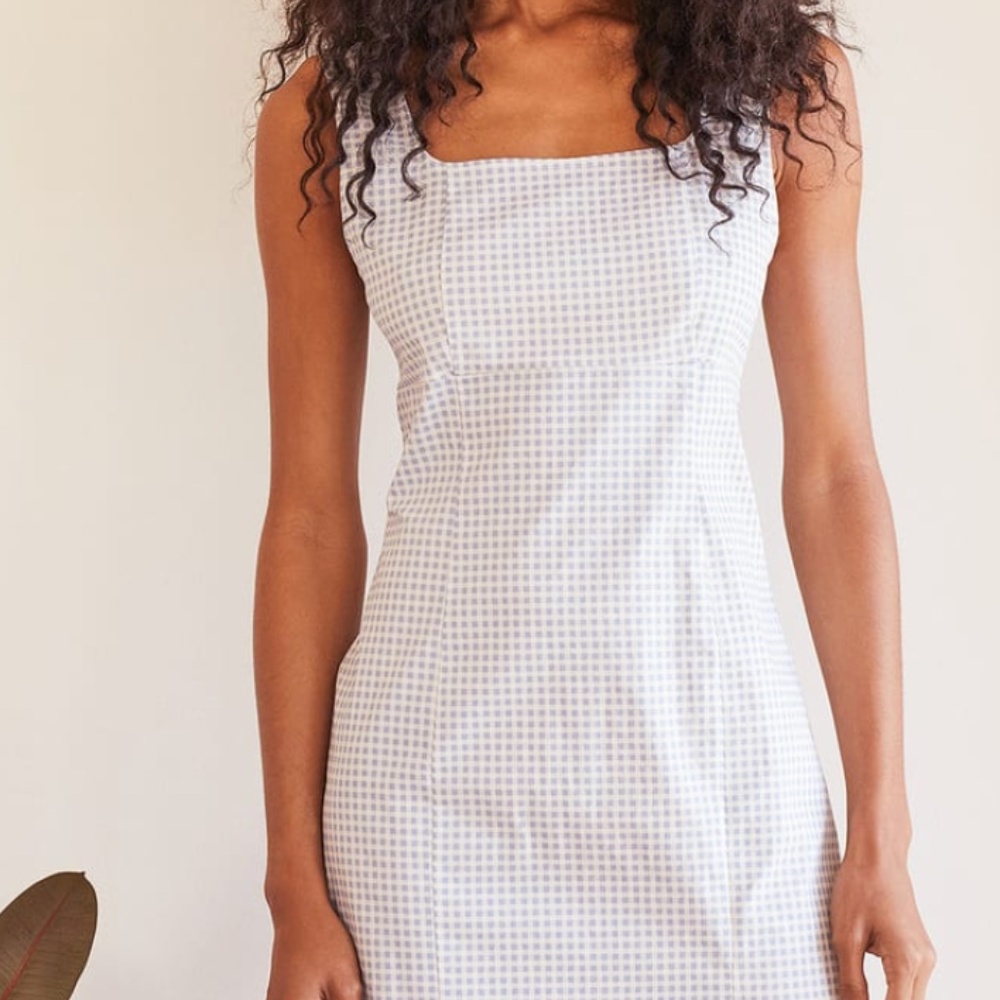 Lulu's Light Blue Gingham Dress